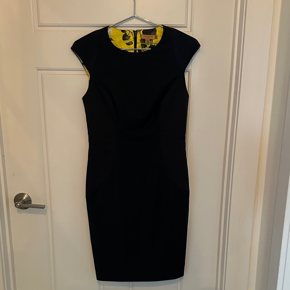 Ted Baker floral-lined Little Black Dress